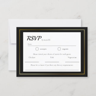 Enkel minimalistisk bröllops-RSVP OSA Kort
