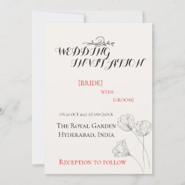 Enkel minimalistisk bröllopsinbjudan inbjudningar