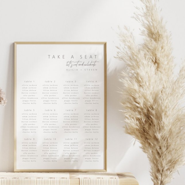 Enkel Minimalistisk Bröllopsställningskarta Poster (Skapare uppladdad)