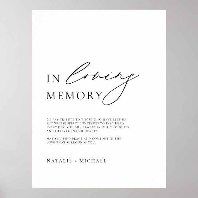 Enkel Minimalistisk Bröllopstavla för att hedra mi Poster (Framsidan)