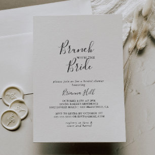 Enkel, minimalistisk Brunch med Bride Shower Inbjudningar