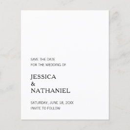 Enkel minimalistisk budget Bröllop spara datum