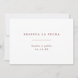 Enkel, minimalistisk burgundi-spanska spara datumet