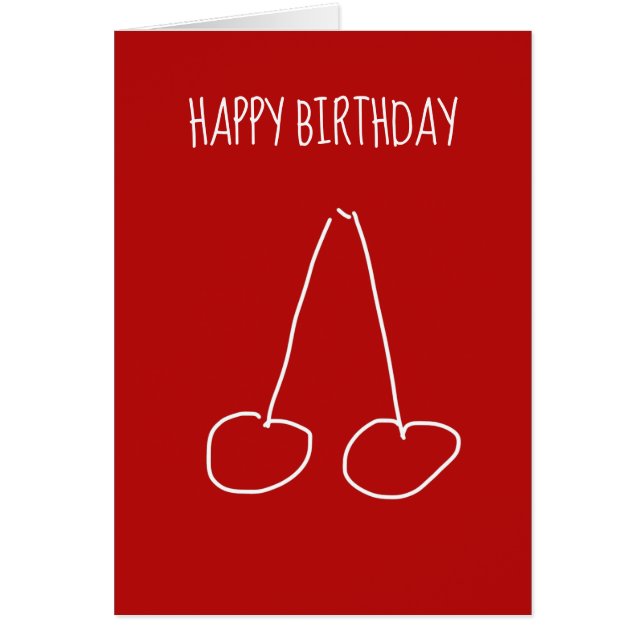 Enkel minimalistisk cute-körsbär hälsningskort (Framsidan)