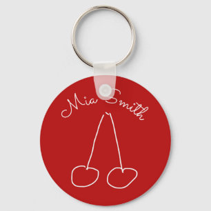 Enkel minimalistisk cute-körsbär nyckelring