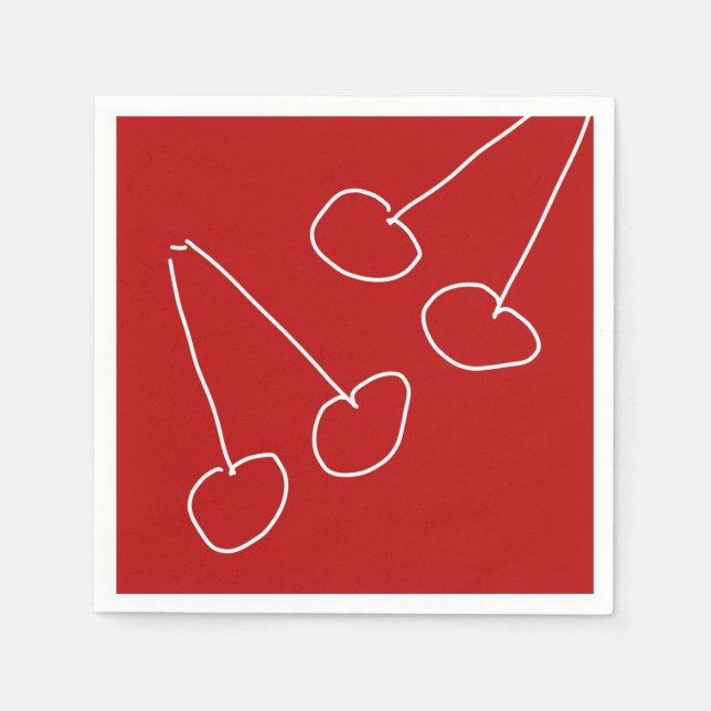 Enkel minimalistisk cute-körsbär pappersservett (Framsidan)