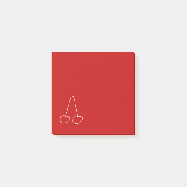 Enkel minimalistisk cute-körsbär post-it block (Framsida)