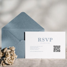 Enkel Minimalistisk Dammig Blå QR-kod RSVP