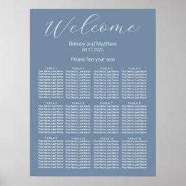 Enkel Minimalistisk Dammtorblue Bröllopsställnings Poster