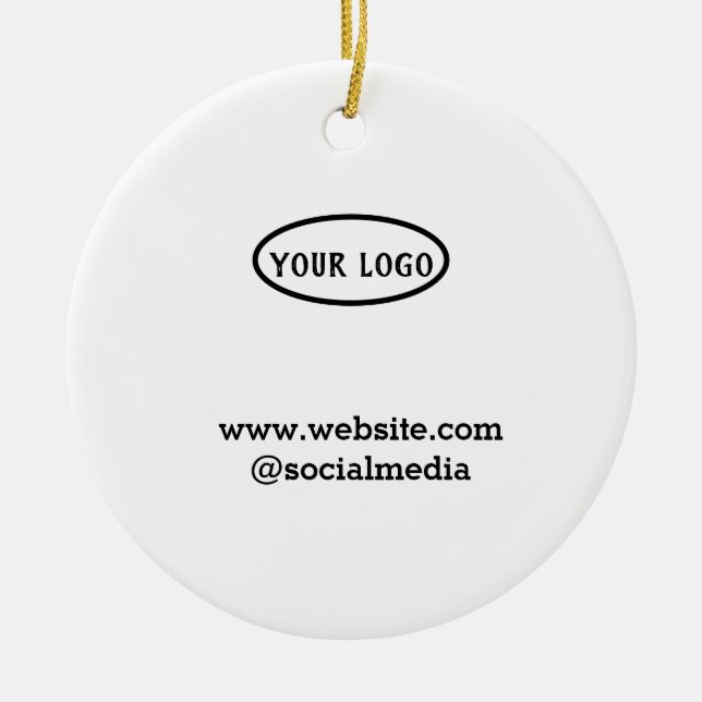 Enkel minimalistisk elegant anpassad logotyp här f julgransprydnad keramik (Framsidan)