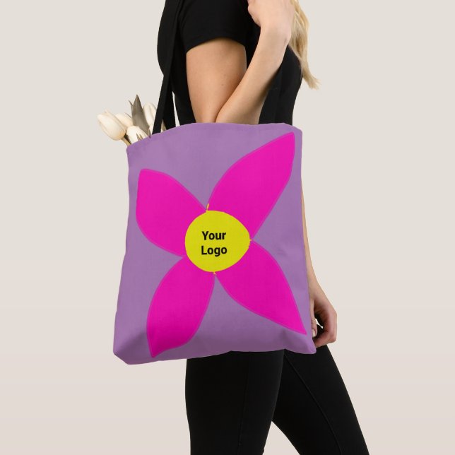 Enkel minimalistisk elegant anpassad logotyp här f tygkasse (Närbild)