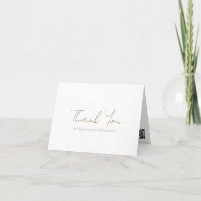 Enkel, minimalistisk Elegant Modern Guld Business Tack Kort (Framsida)