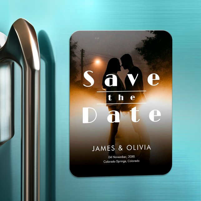 Enkel minimalistisk elegant sparar datumbilden magnet (Skapare uppladdad)