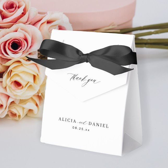 Enkel minimalistisk elegant svart och vitt bröllop presentaskar (Skapare uppladdad)