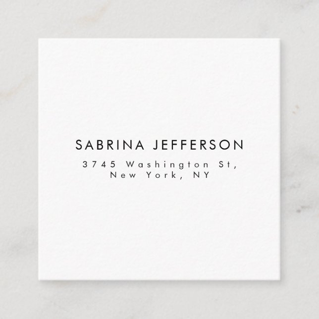 Enkel minimalistisk enkel Elegant Tilläggskort (Framsida)