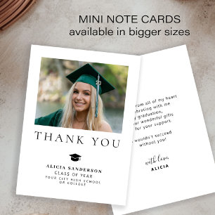 Enkel minimalistisk examensfoto tack MINI Anteckningskort