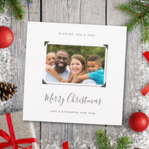 Enkel, minimalistisk familjefoto God jul