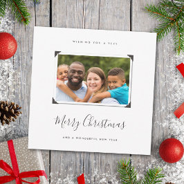 Enkel, minimalistisk familjefoto God jul Julkort