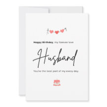 Enkel minimalistisk födelsedagskort till make