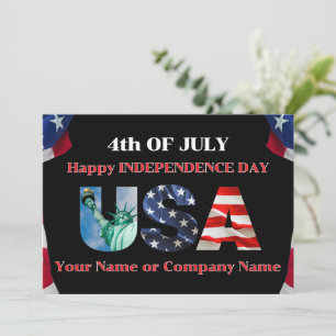 Enkel minimalistisk företags- 4:e juli USA-flagga Julkort