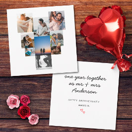 Enkel minimalistisk fotominnesdag i första Bröllop Kort