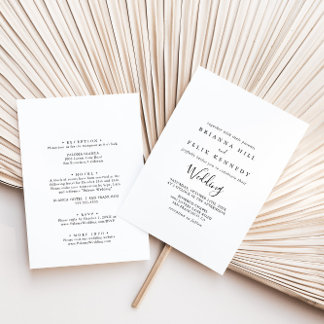 Enkel, minimalistisk front & Back Bröllop Inbjudningar