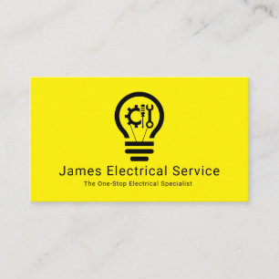 Enkel minimalistisk glödlampa elektriker visitkort