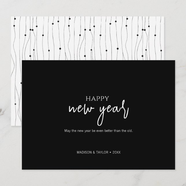 Enkel minimalistisk Gott nytt år Julkort (Fram/baksida)