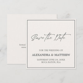 Enkel minimalistisk grå typografi spara datumet