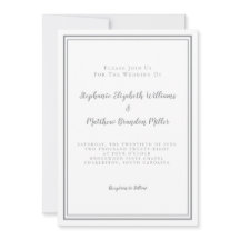 Enkel minimalistisk grå vit chic elegant bröllopsf