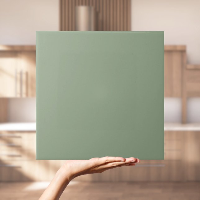 Enkel, minimalistisk Grönt i fast Färg-sladd Kakelplatta (Simple Minimalist Sage Green Solid Color Plain Tile
)