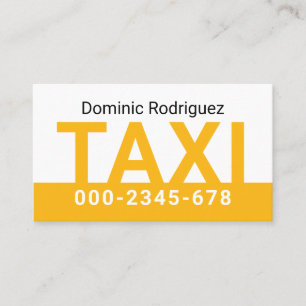 Enkel minimalistisk gul taxitjänst visitkort