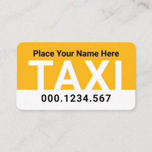 Enkel minimalistisk gul taxitjänst visitkort