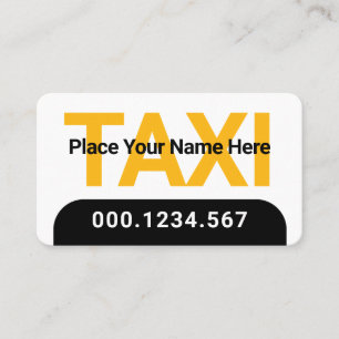 Enkel minimalistisk gul taxitjänst visitkort