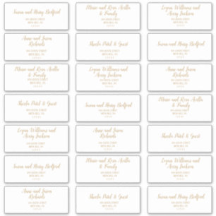 Enkel minimalistisk Guld Bröllop-Adressetiketter Klistermärken