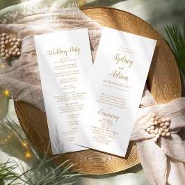 Enkel minimalistisk|Guld Bröllop Program