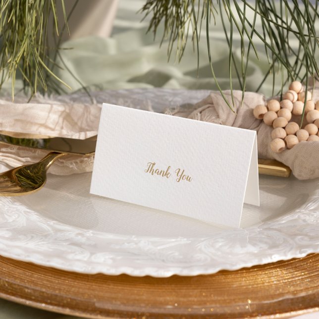 Enkel minimalistisk|Guld Bröllop Tack Kort (Skapare uppladdad)