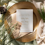 Enkel minimalistisk|Guld Formal Ram Bröllop Inbjudningar<br><div class="desc">Denna enkla minimalistiska|formella inbjudan till ram-bröllop i guld är perfekt för ett elegant bröllop. Den klassiska designen har en grundläggande guld-gräns-ram och klassens guld och vit typografi med ett modernt,  minimalt utseende. QSD117</div>