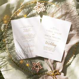 Enkel minimalistisk|Guld Front and Back Bröllop Inbjudningar