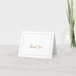 Enkel minimalistisk|Guld Ram Bröllop Tack Kort