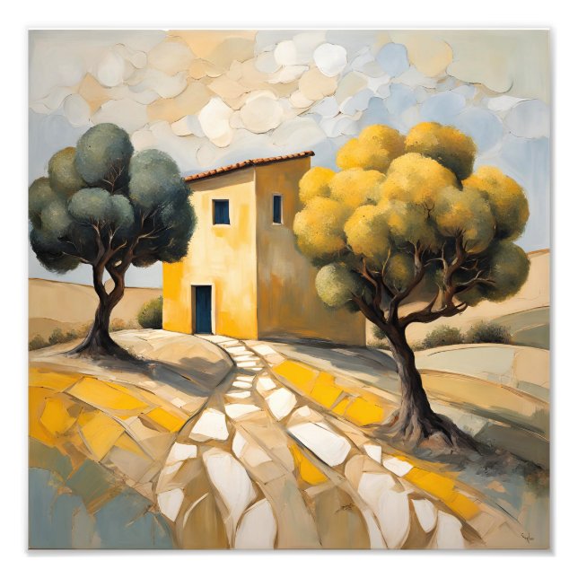 Enkel, minimalistisk gult avsedd för hemmaplan fototryck (Framsidan)