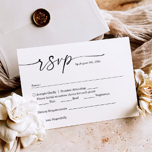 Enkel, minimalistisk handskriven Bröllop OSA Kort