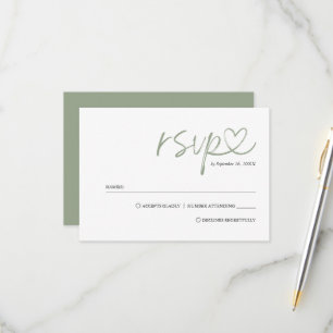 Enkel minimalistisk handskriven bröllopsskrift OSA kort