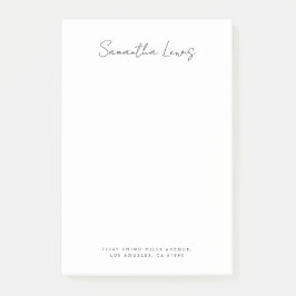 Enkel minimalistisk handskriven namnfont post-it block