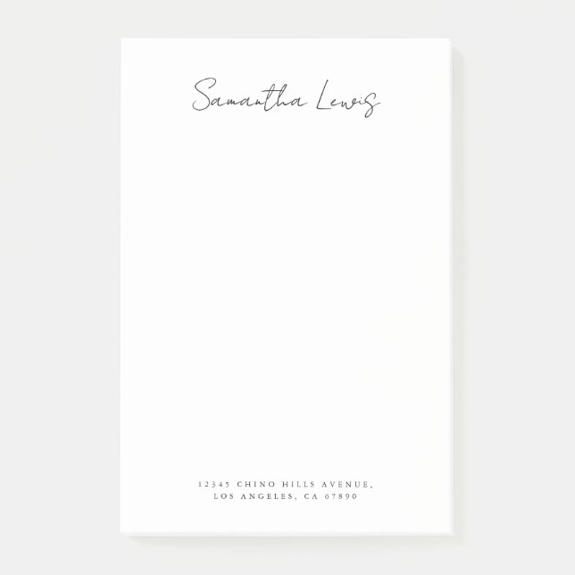 Enkel minimalistisk handskriven namnfont post-it block (Framsida)