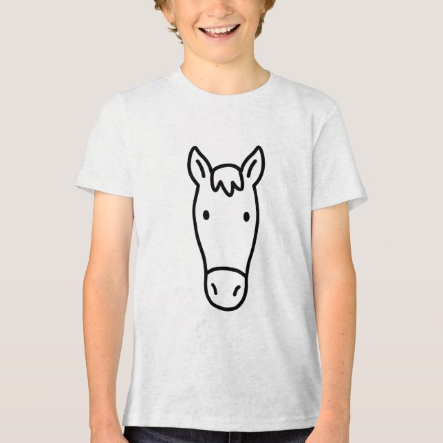 Enkel minimalistisk hästhuvud t shirt (Framsida)
