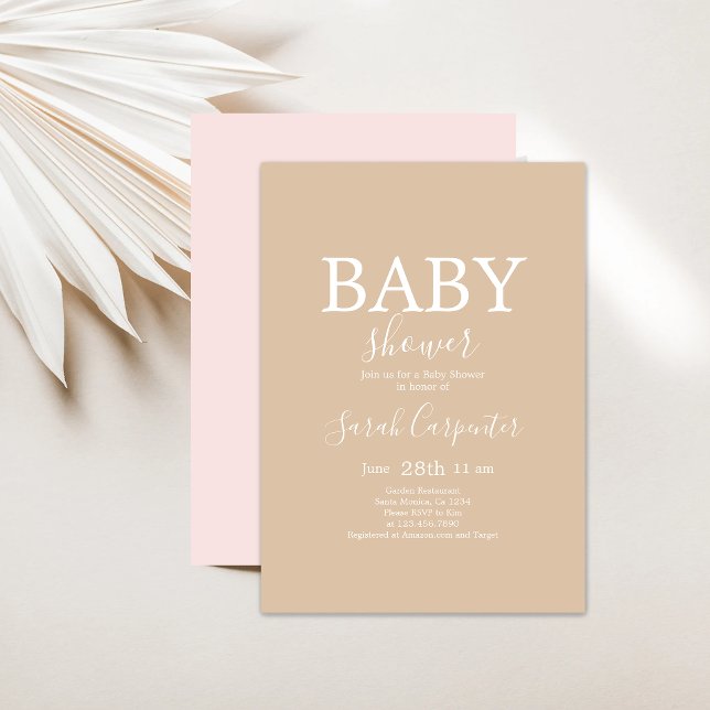 Enkel, minimalistisk inbjudan till babyskor (Skapare uppladdad)