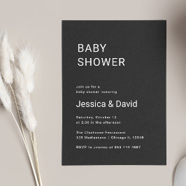 Enkel, minimalistisk inbjudan till Black Baby Show