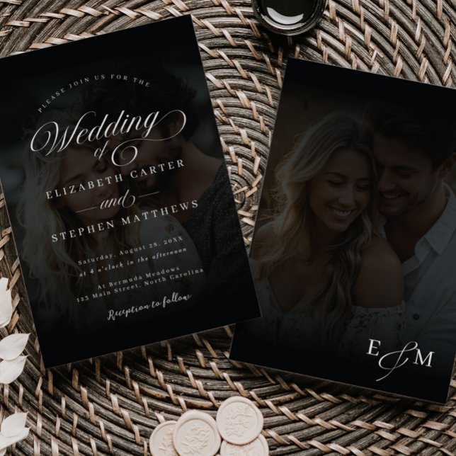 Enkel, minimalistisk inbjudan till fotobröllop (Skapare uppladdad)