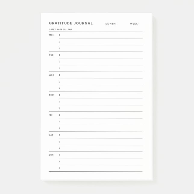 Enkel, minimalistisk Journal Post-it Block (Framsida)
